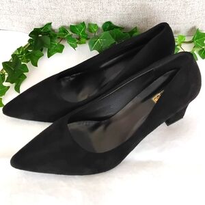 Elegant Women's Unbrand Black Suede Slip On Pointed Toe Heeled Shoes